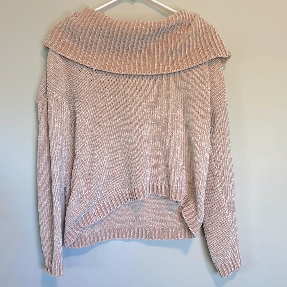 Michael Kors pink cowl neck sweater XS. In rose water